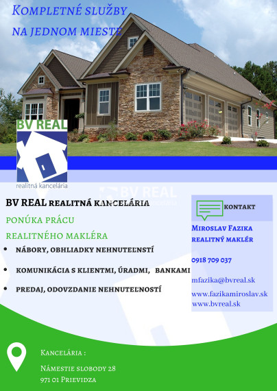 BV REAL Na predaj pozemok na rodinný dom Prievidza FM2493
